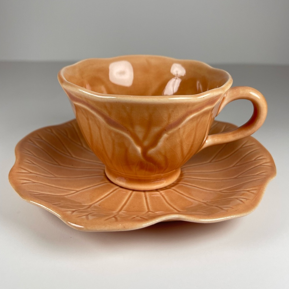 Vintage Metlox Poppytrail Lotus Rose teacup and saucer set